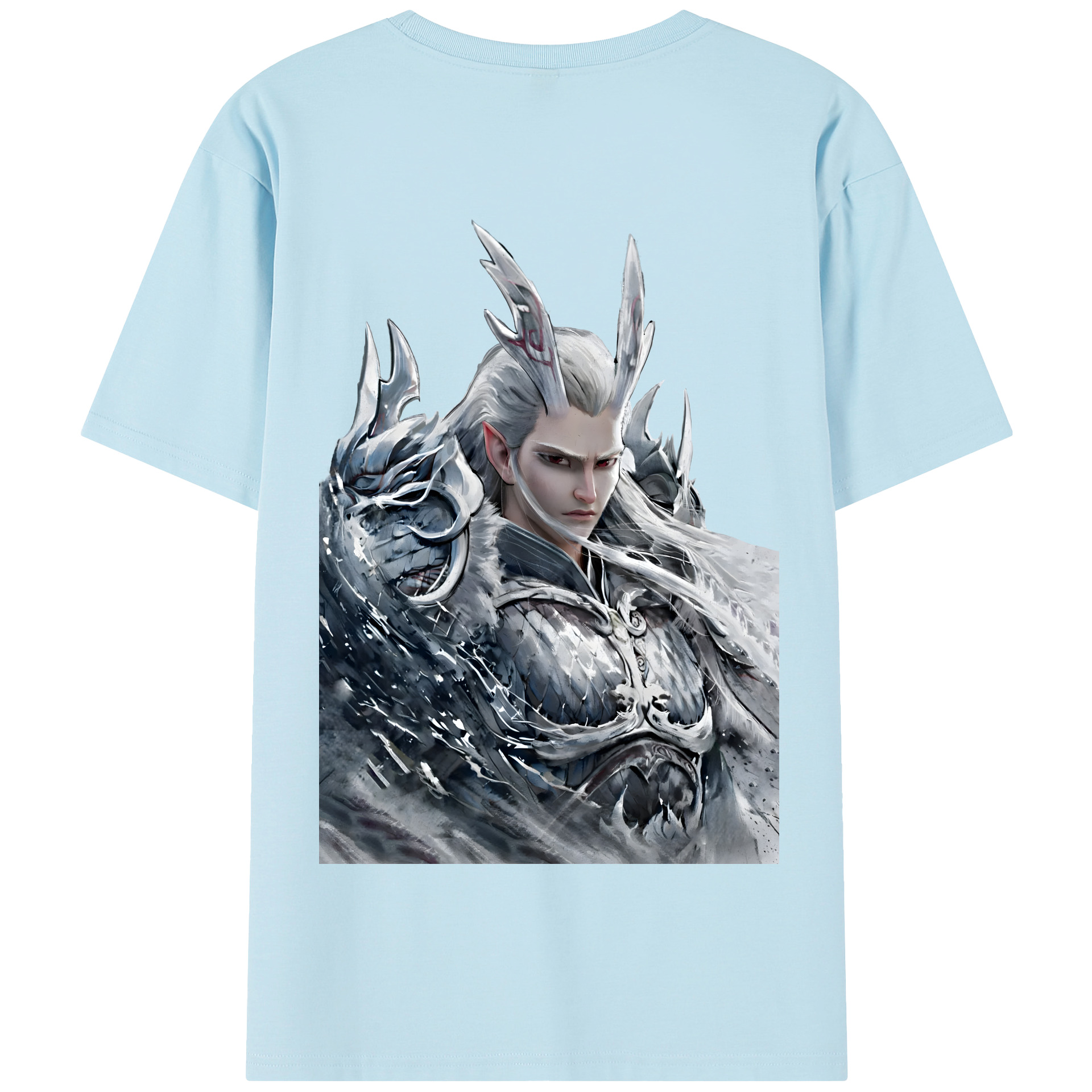 （画像用） Ne Zha 2 ナタ 魔童の大暴れ 綿100％半袖Tシャツ（背面プリント）